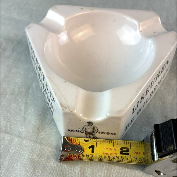 Vtg Levert & Co. De Wildeman Amsterdam Ceramic Ashtray 1690 Dutch Bar Ad *Crack* - Picture 3 of 8